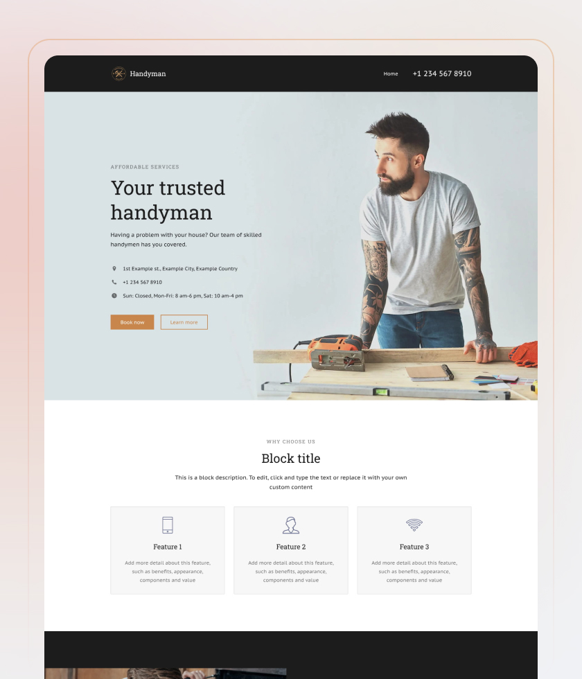 Vorschau der Website-Vorlage „Handyman“