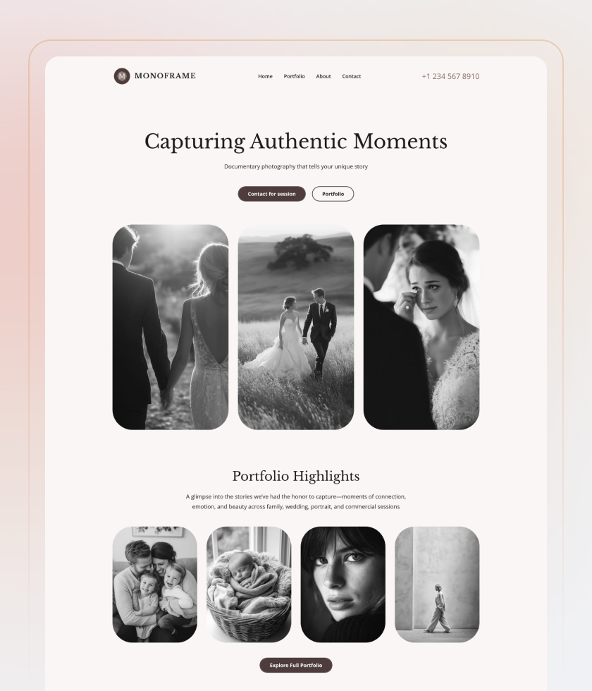 Monochrome website template 4