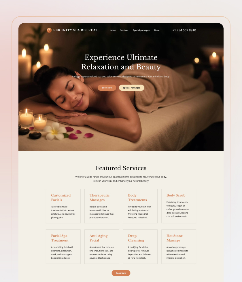 Orange website template 4