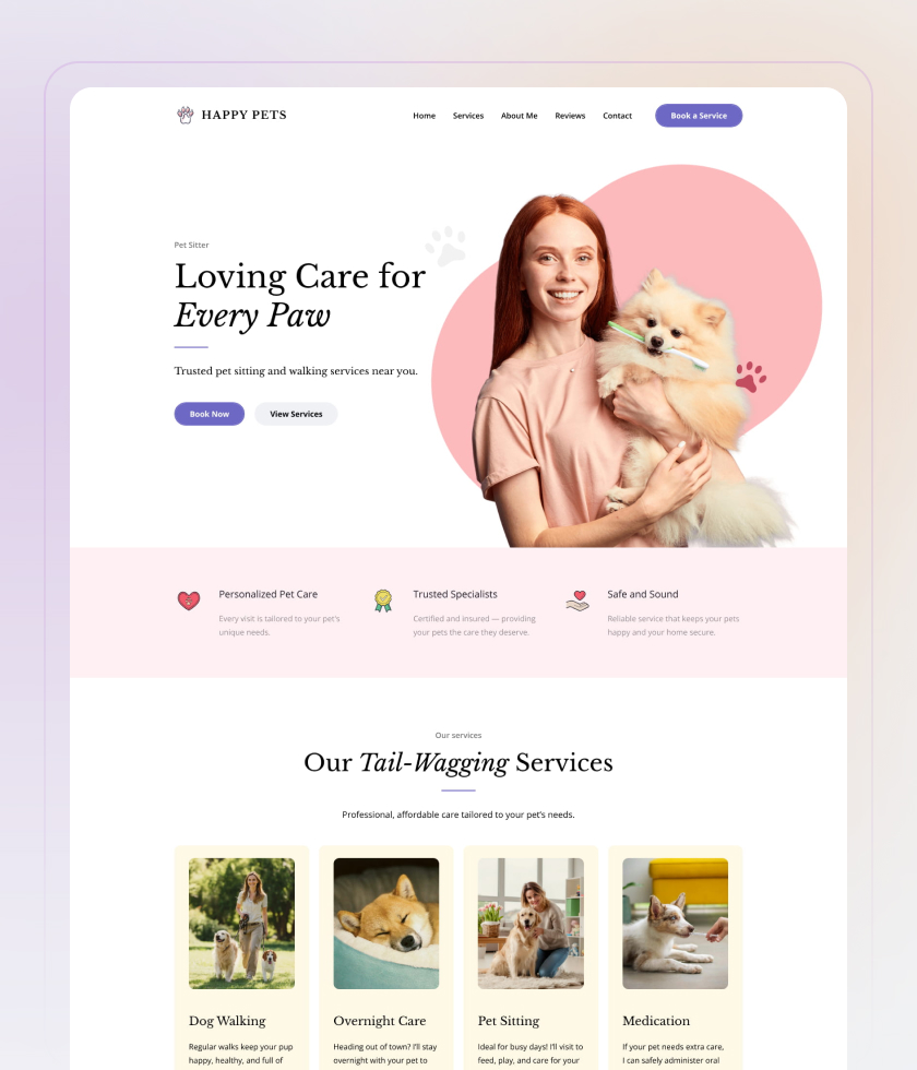 Pastel website template 6