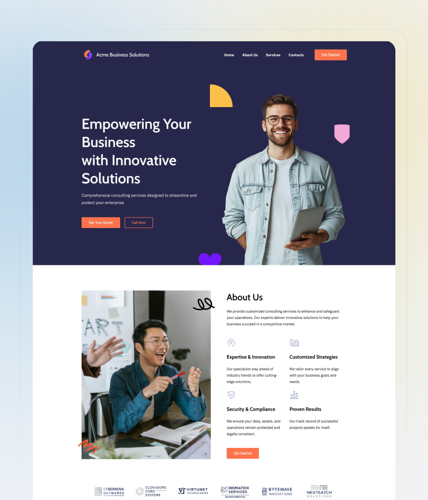 Geometric website template 3