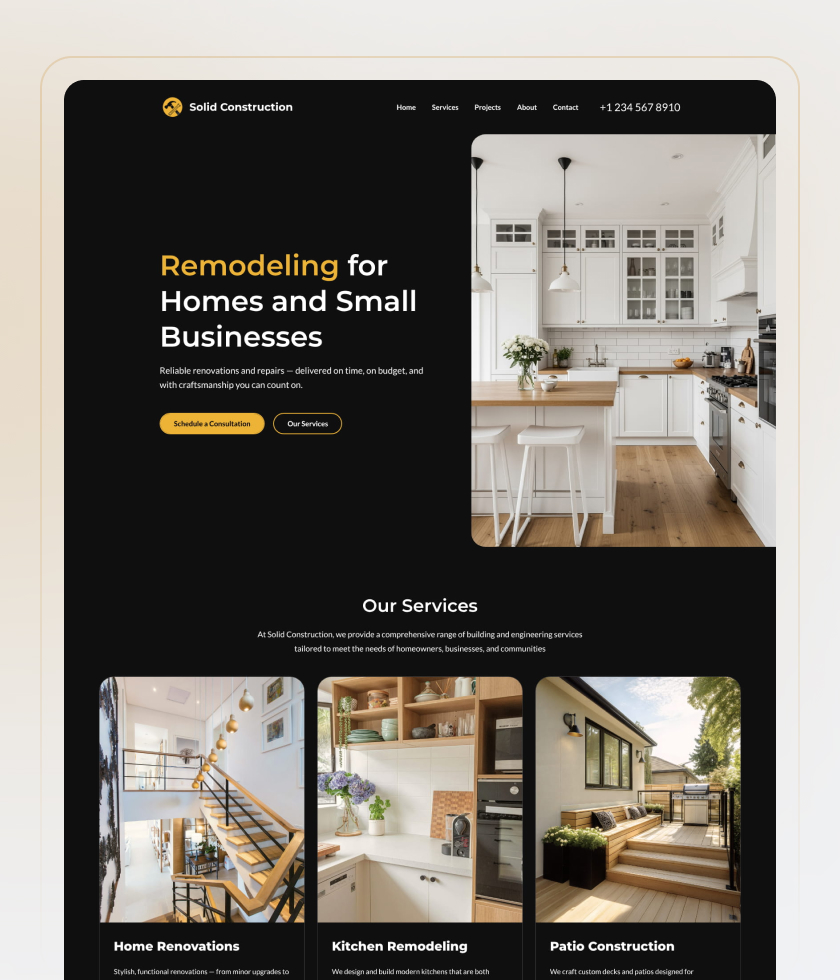 Dark website template 6