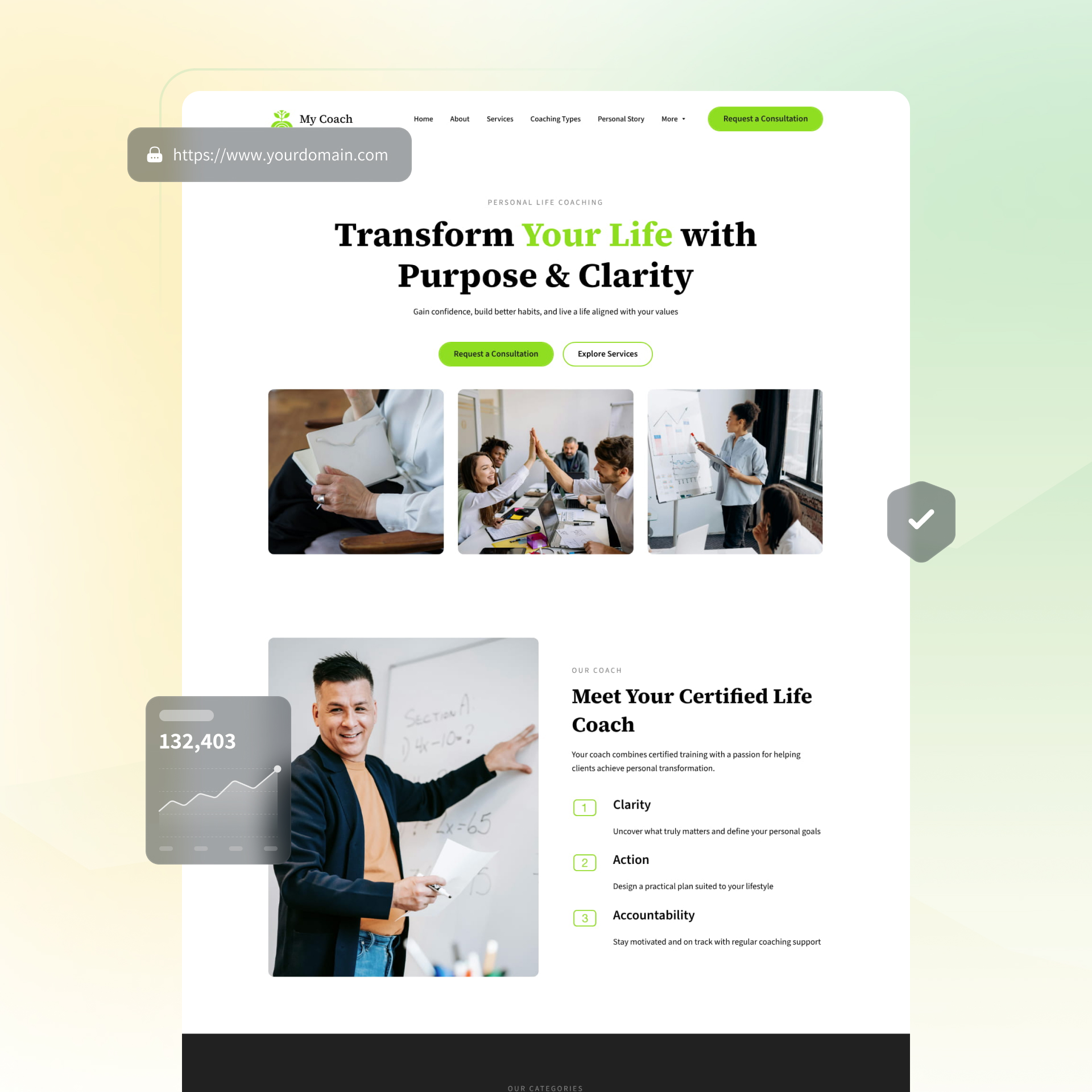 life coach website builder