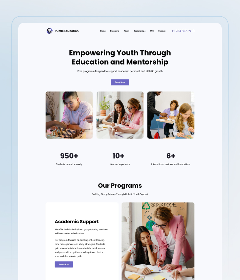 Purple website template 6