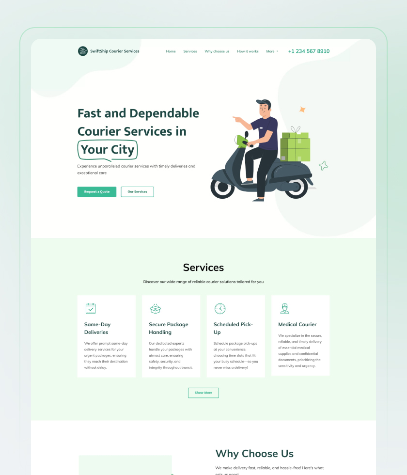 Vorschau der Website-Vorlage „Delivery Services“