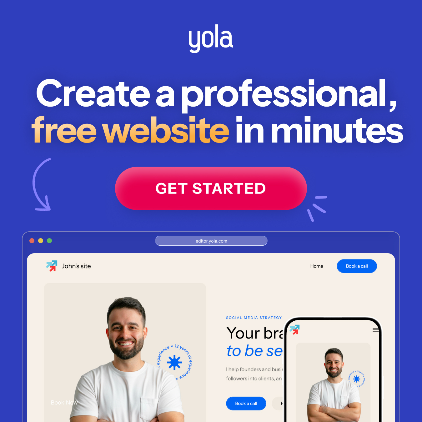 Build your site free with Yola