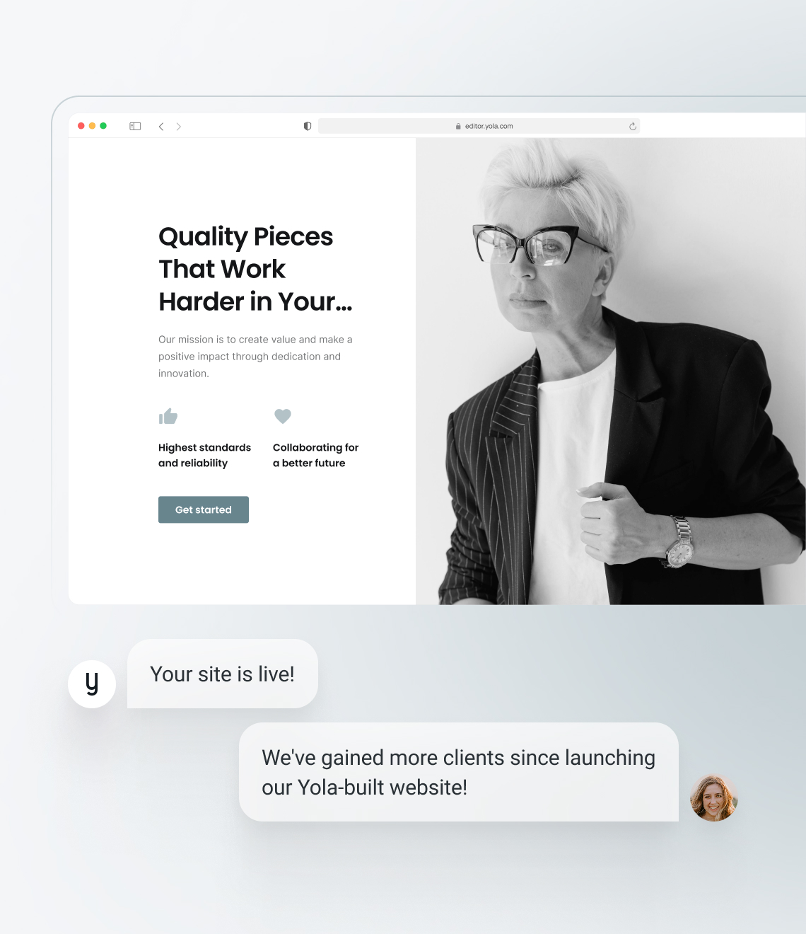Build a site using a monochrome website template